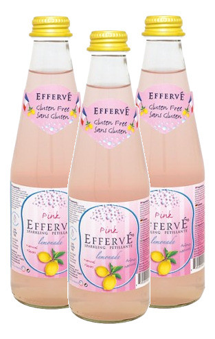 Kit 3 Água Com Gás Saborizada Limonada Rosa Efferve 330ml 0