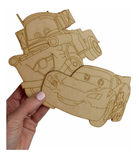 20 Personajes Autos Carreras 10cm Fibrofacil Mdf Souvenirs 0