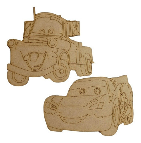 20 Personajes Autos Carreras 10cm Fibrofacil Mdf Souvenirs 1