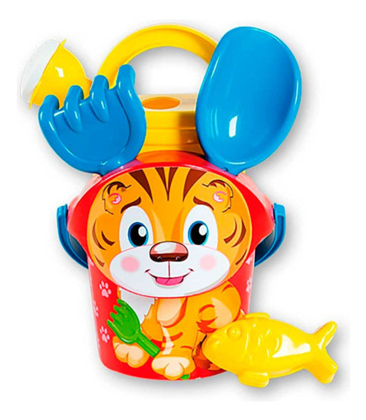 Balde De Playa Con Accesorios Tigre Chico - Vamos A Jugar 0