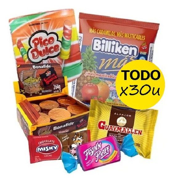 Combo Golosinas 30 Chicos + Flynn Paff Fiestissima Liniers 0
