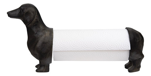 Creative Coop Resin Dog  Toallero De Papel Negro 0
