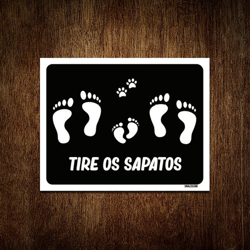 Placa Decorativa - Tire Os Sapatos Pegadas 18x23 0