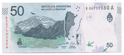 Argentina Billete $50 Condor Reposición R 00759380 A - Unc 0