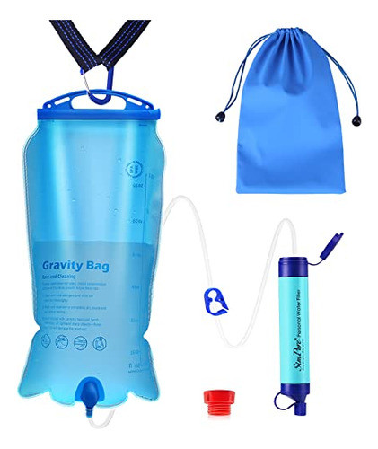 Filtro De Agua Por Gravedad Bolsa De 3 L Para Camping 0