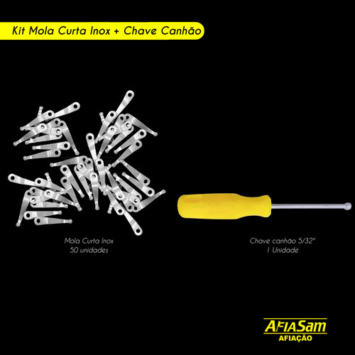 50 Mola Curta Inox + Chave Canhão 5/32 P/ Alicate Mundial 1