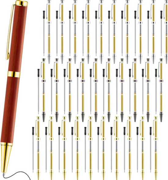 Kit De 30 Piezas Para Hacer Lapiceros De Madera, Negro Plata 0