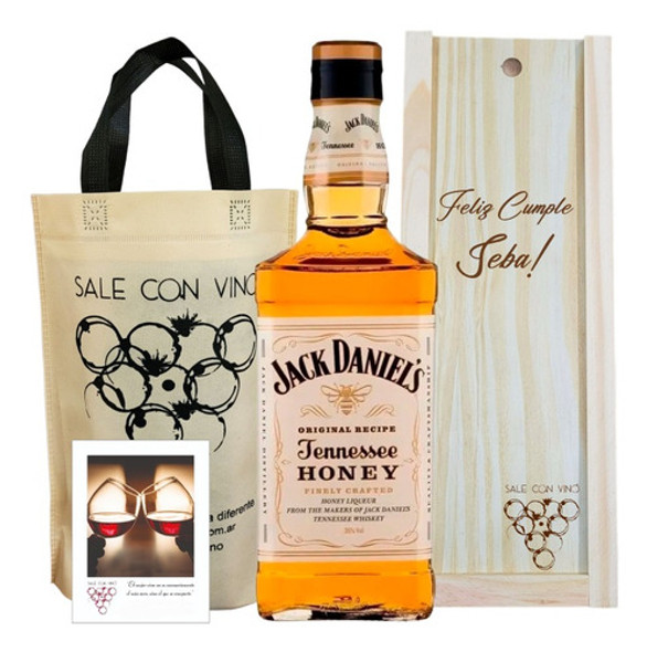 Box Whisky Jack Daniels Honney Madera Regalo Personalizado 0