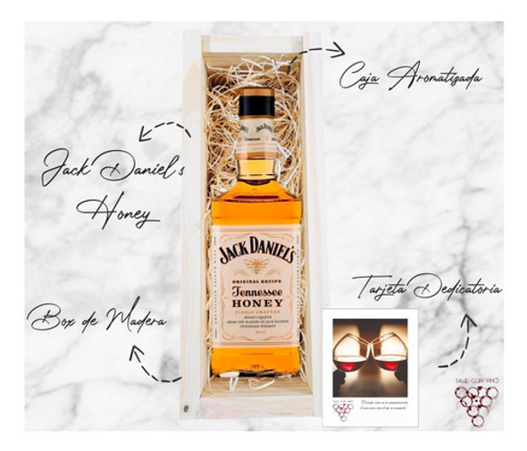 Box Whisky Jack Daniels Honney Madera Regalo Personalizado 1