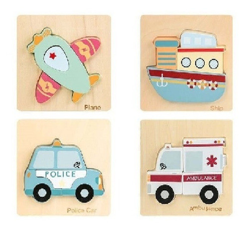 Set 4 Rompecabezas Puzzles Transporte 0105 Universo Binario 1