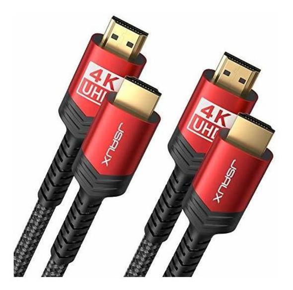 Paquete De 2 Cables Hdmi 2.0 4k Trenzado De Alta Velocidad 0