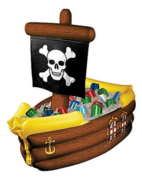 Enfriador De Barcos Piratas Inflables (sostiene Apprx 72 Lat 1