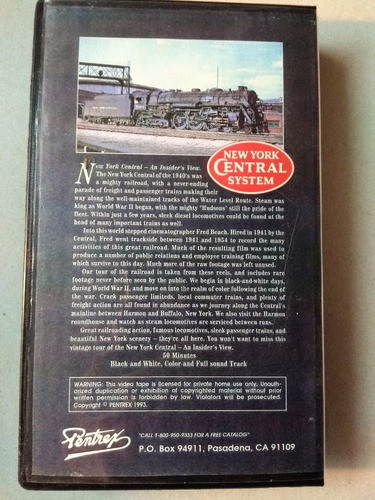 Jr - Vhs Americano De Trenes - New York Central Pentrex 1