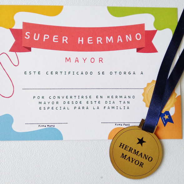 Medalla Para Hermano Mayor Con Diploma Regalo Souvenir 1 Medalla Para Hermano Mayor Con Diploma Regalo Souvenir 1