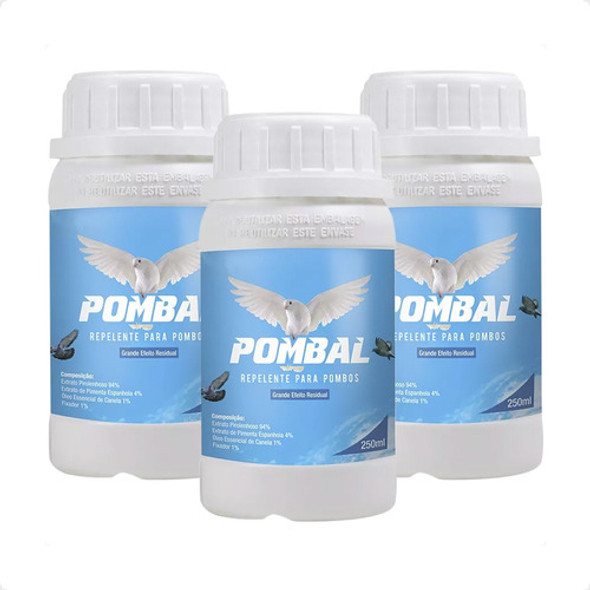 3 Pombal Repelente Para Pombos, Morcegos E Pardal - 250 Ml 0