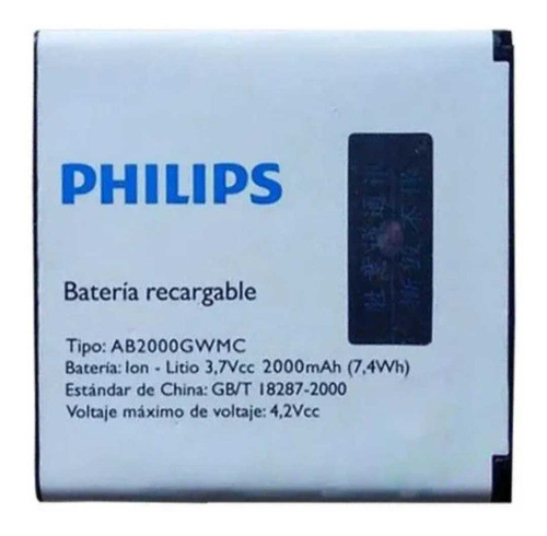 Ba.te.ria Philips Ab2000qwmc Original Envios 0