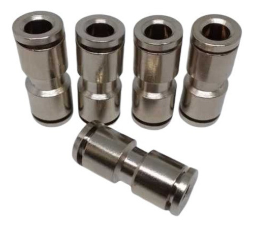 União Emenda Reta Metal 8mm Pneumática Engate Rápido 4 Peças 0