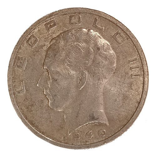 Bélgica 50 Francos 1940 Exc Plata Km 121 Leopoldo Iii 1