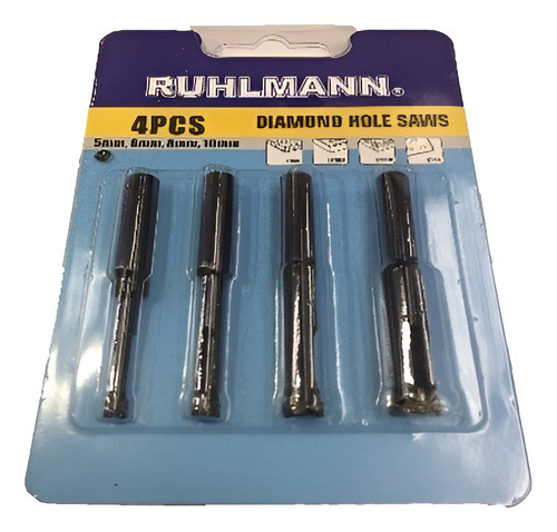 Kit Mecha Copa Diamantada 5 6 8 10mm Ferreteria Vazquez 0