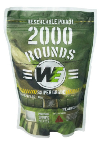 Airsoft Bbgun 6mm 0,43gr X 2000pc Bolsa We 0