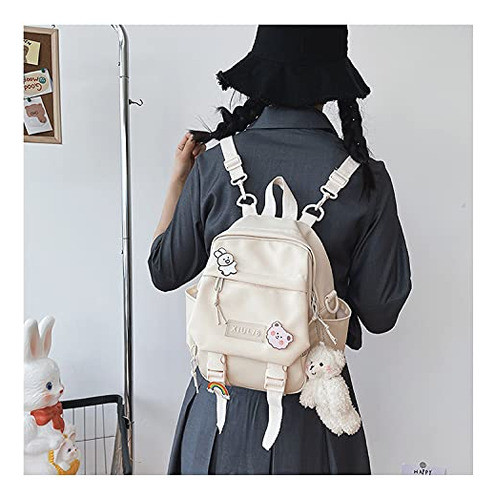 Mochila Mini Para Niños Para Escuela Aesthetic Kawaii Crema 1