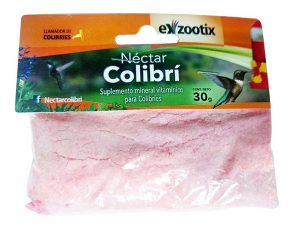 Nectar Alimento Colibri Picaflor Colibries Exzootix 30g X 10 0