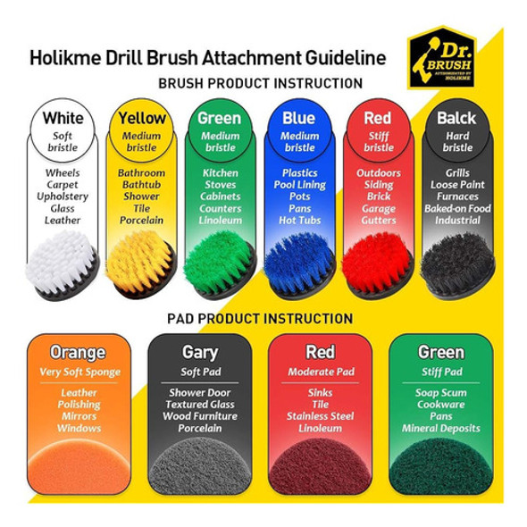 Holikme Juego De Accesorios De Cepillo De Taladro De 11 Piez 1