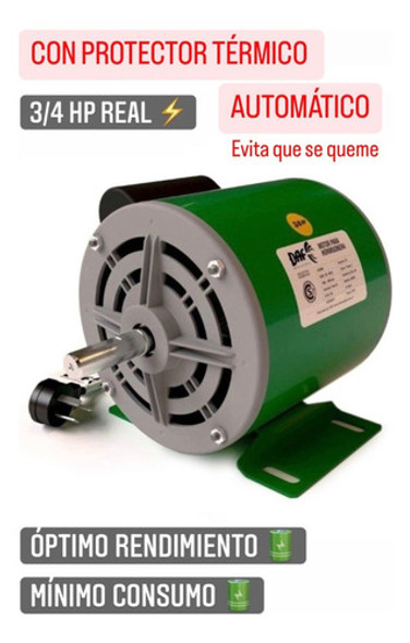 Motor Para Hormigonera 3/4 Hp Daf + Polea + Correa A 29 1