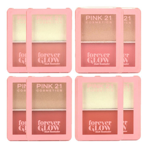 12 Blush E Iluminador Forever Glow Cs3643 Pink 21 Atacado Sj 0