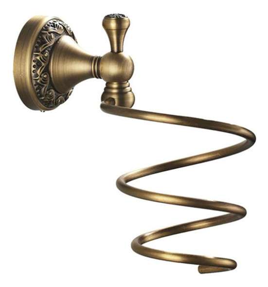 Soporte De Secador De Pelo Vintage Laton Antiguo Para Baño 0