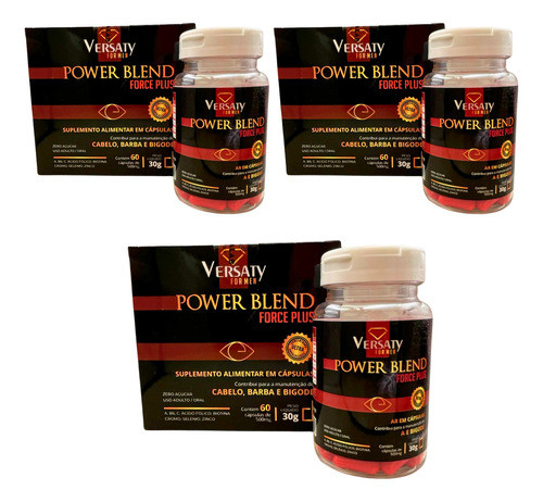 Kit 3 Vitaminas 60 Cápsulas 30g Cabelo, Barba,bigode Versaty 0