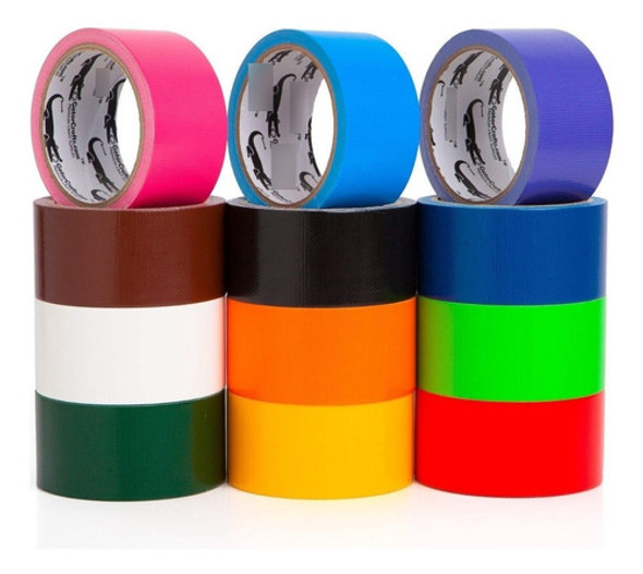 Cinta Ancha Pato De Varios Colores 10 Mts Adhesiva Bariil 0