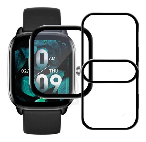 3 Película Silicone 3d  Compatível Com Amazfit Gts 4 Mini 0