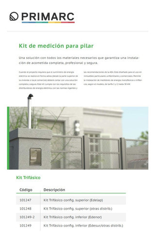 Kit Medidor Trifasico Bajada Pilar Genrod 1