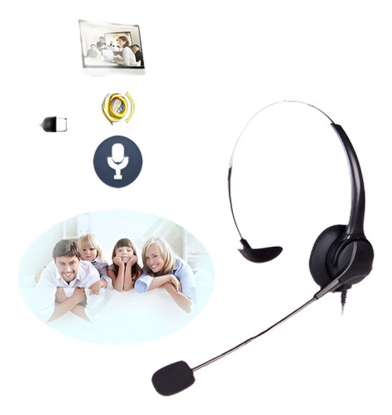 Call Center Cliente Servicio Altavoz Usb Con Cable Auricular 0