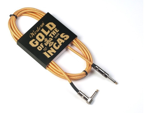 Cable Plug Recto-angular Western De Tela - Dorado - 6 Metros 1