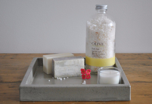 Bandeja Para Amenities Cemento Concreto Minimalista Baño 0