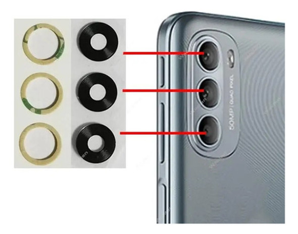 Kit 3 Lentes De Vidrio Repuesto Para Motorola G31 / G41 0