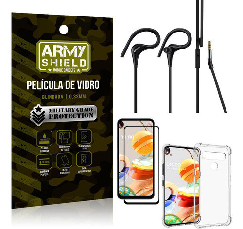 Capa + Película 3d Lgk61 + Fone Sport Hs104 0