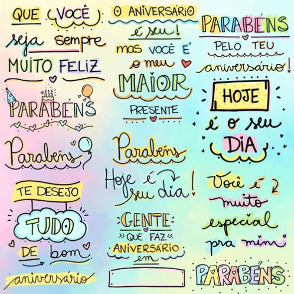 Kit Arquivo Lettering Frases Feliz Aniversário Parabéns Png 1 Kit Arquivo Lettering Frases Feliz Aniversário Parabéns Png 1