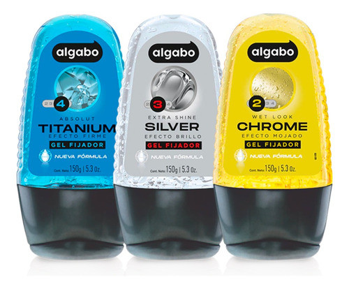 3 Gel Capilar Algabo Gota Fijacion Fuerte X 150 Gr ( Mayor 1