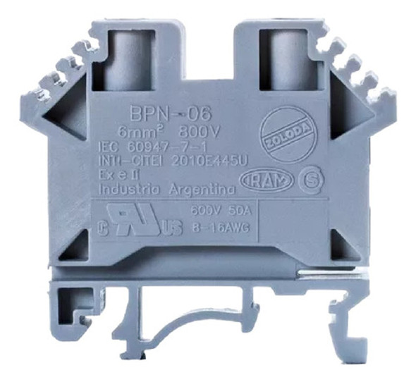 Borne De Paso Riel Din Bpn 6mm Bpn-06  Zoloda Pack X Unidad 0