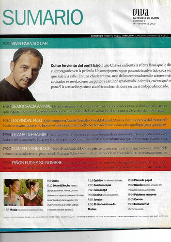 Revista Viva 2003 Julio Chavez Enrique Sdrech Piñon Fijo 1