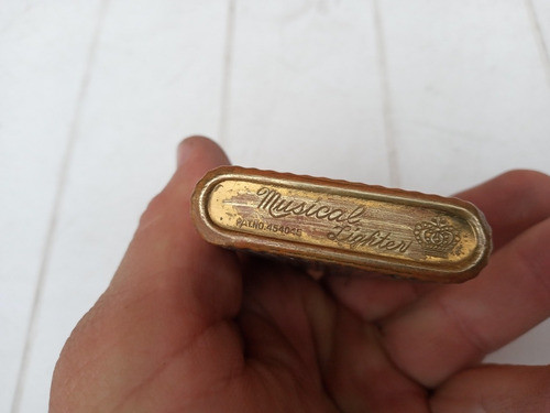 T-antiguo Encendedor Musical Lightter De Bronce A Reciclar 1