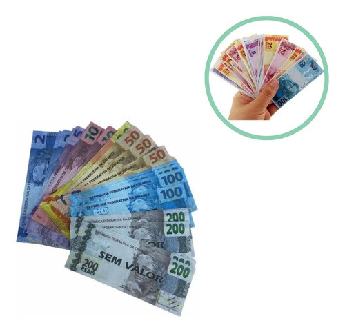 50 Dinheirinho Brinquedo Infantil Falso Banco Imobiliário 0