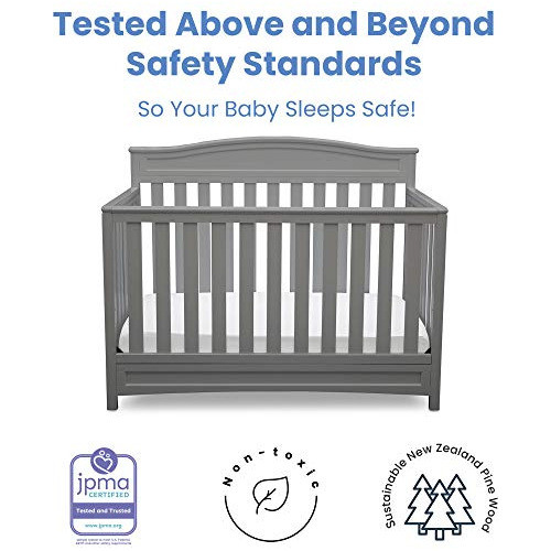 Delta Para Niños Esmeril Cuna 4 En 1 Cuna Gris 1