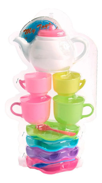 Juego De Te Plastico Incluye Tetera Tazas Platos Cucharas 1