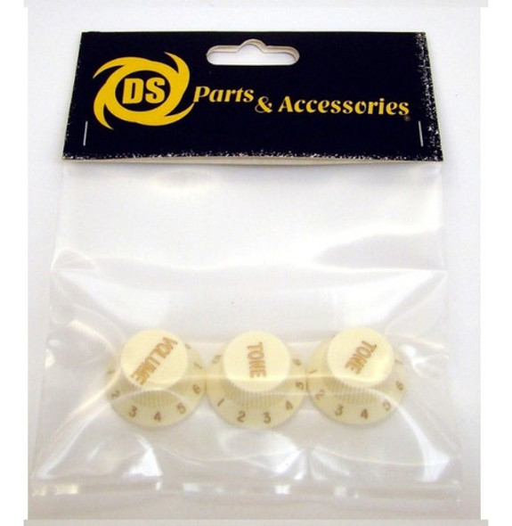 Set De Perillas Stratocaster-1volumen 2 Tonos- Vintage Cream 0