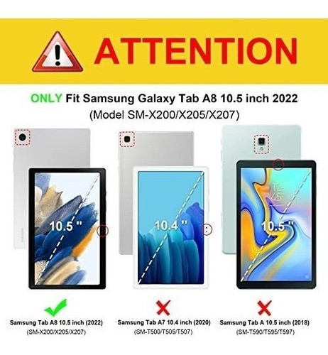 Funda Transparente Para Samsung Tab A8 10.5 Fintie Book 1
