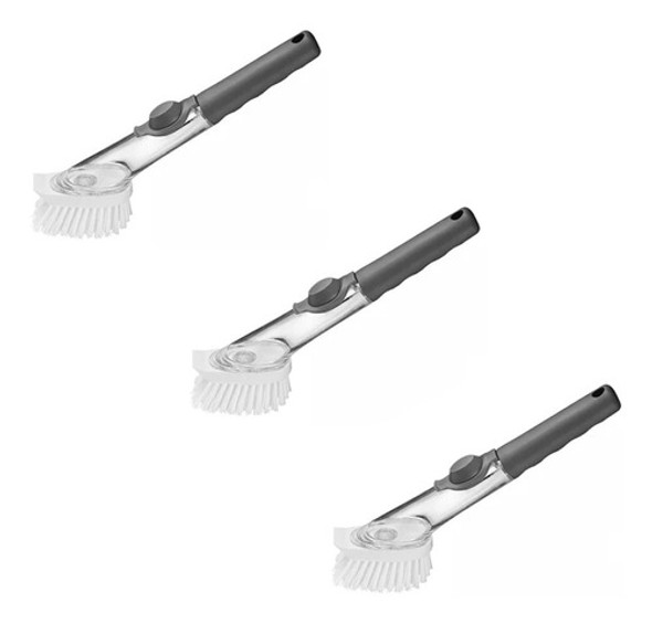 Set Cepillos X3  Dispenser Detergente  Lavaplatos Cocina 0